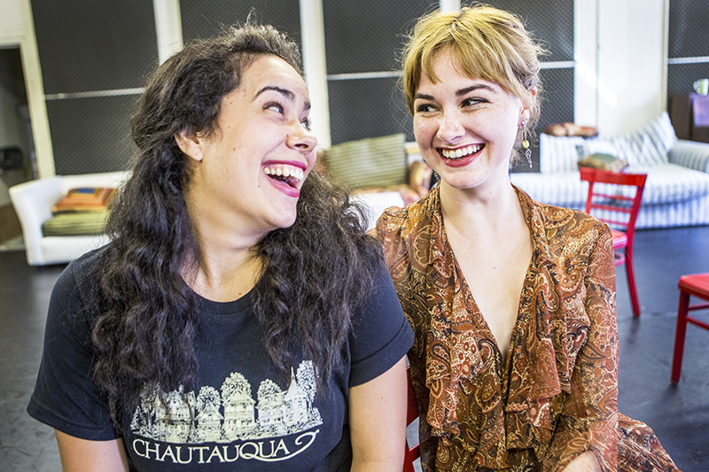 Keren Lugo and Audrey Corsa pose for a portrait June 29 in Brawdy Theater Studios. (Ruby Wallau | Staff Photographers)